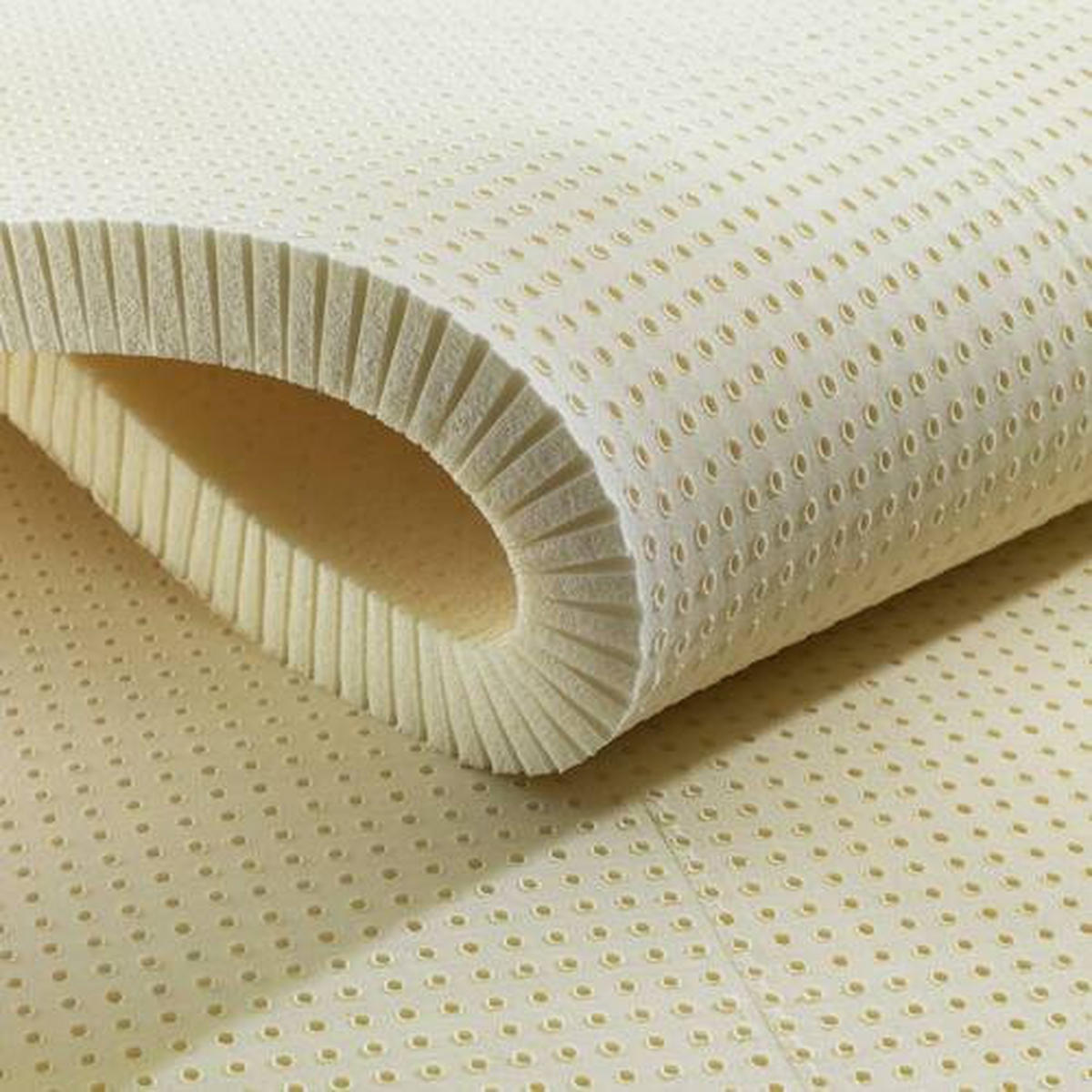 TOPPER WALDGRÜN LATEX 100/200 cm Höhe ca. 6 cm  - Weiß, Basics, Textil (100/200cm) - Linea Natura