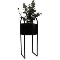 PFLANZTOPF   - Schwarz, Design, Metall (30/70cm) - Ambia Home