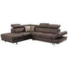 Ecksofa inkl. Funktion Dunkelbraun Kombination Echtleder/Lederlook Lederlook  - Chromfarben/Dunkelbraun, Design, Leder/Textil (212/265cm) - Stylife