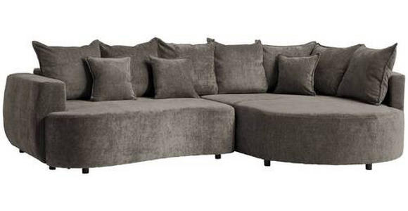 ECKSOFA Dunkelbraun Chenille  - Dunkelbraun/Schwarz, Design, Kunststoff/Textil (307/194cm) - Carryhome