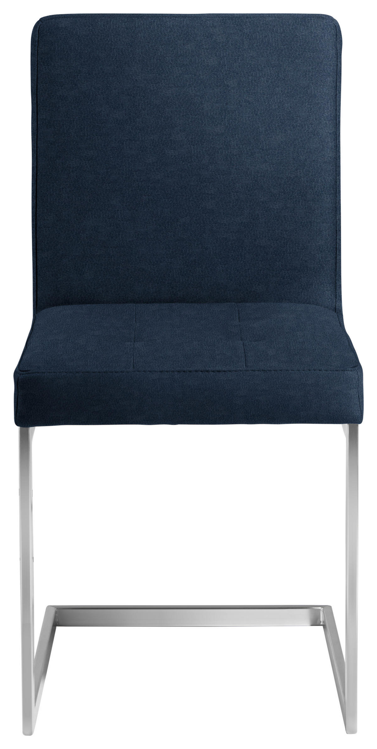 SCHWINGSTUHL  in Stahl Mikrofaser  - Edelstahlfarben/Dunkelblau, Design, Textil/Metall (45/91/58cm) - Moderano