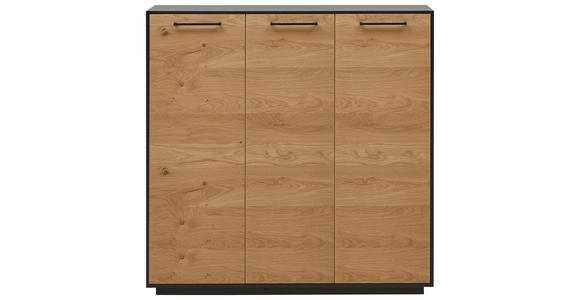 SCHUHSCHRANK Balkeneiche furniert Anthrazit, Eichefarben - Eichefarben/Anthrazit, Design, Holz/Holzwerkstoff (127/124/37cm) - Dieter Knoll