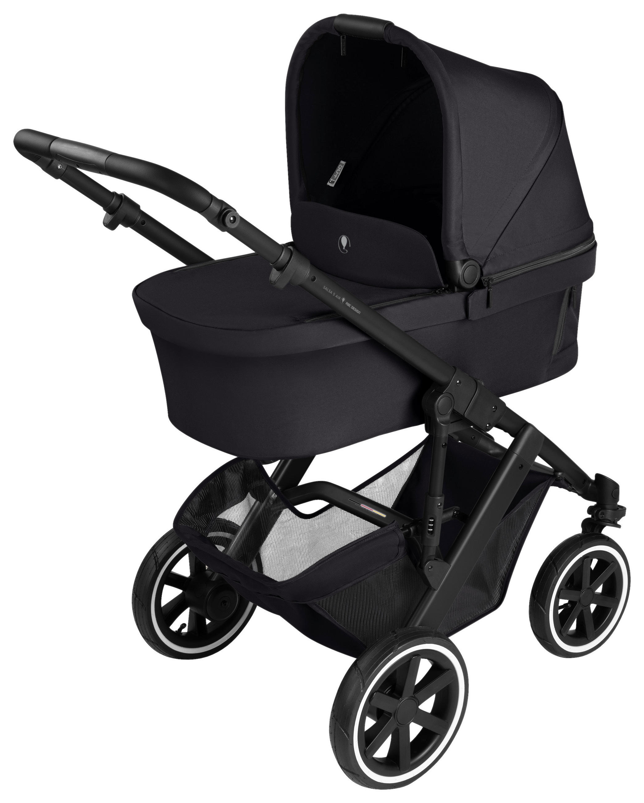 KINDERWAGENSET Salsa 5 Air  - Schwarz, Basics, Textil/Metall (63/118/95,5cm) - ABC Design