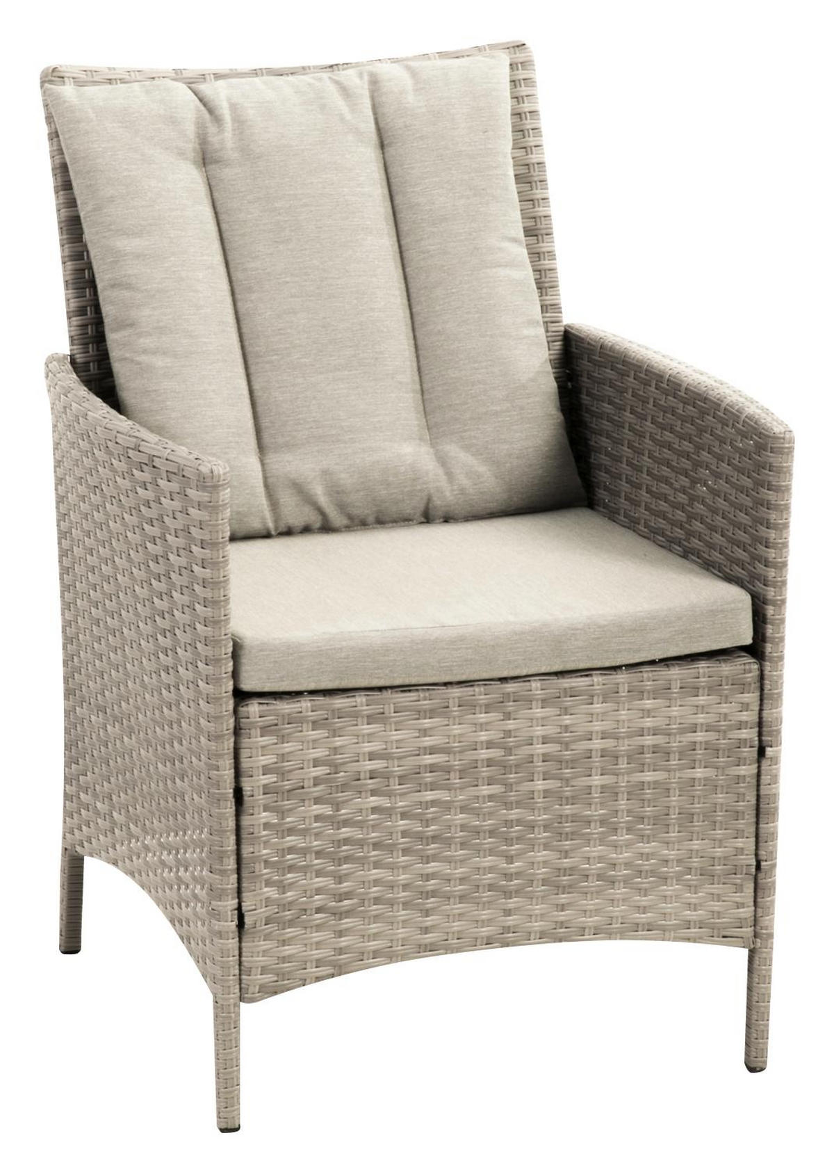 LOUNGEGARNITUR 11-teilig   140/68/80 cm Stahl  - Beige/Grau, MODERN, Kunststoff/Textil (140/68/80cm) - Gardenson