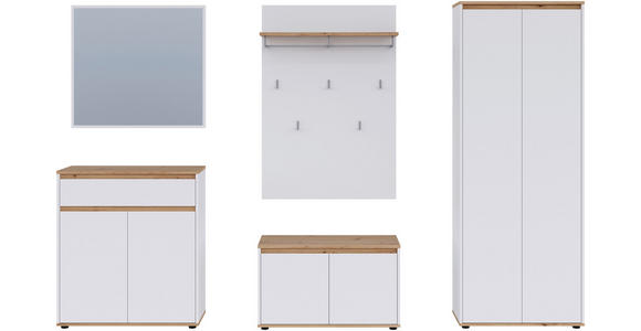 GARDEROBE  in 263,5/193/41,4 cm  - Weiß/Eiche Artisan, MODERN, Holzwerkstoff (263,5/193/41,4cm) - Carryhome