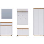 GARDEROBE  in 263,5/193/41,4 cm  - Weiß/Eiche Artisan, MODERN, Holzwerkstoff (263,5/193/41,4cm) - Carryhome