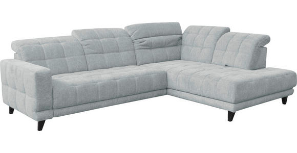ECKSOFA  in Webstoff Hellgrau  302/216 cm  - Hellgrau/Schwarz, Design, Holz/Textil (302/216cm) - Xora