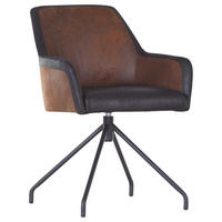 ARMLEHNSTUHL  in Mikrofaser  - Schwarz/Braun, LIFESTYLE, Textil/Metall (58/80/62cm) - Landscape