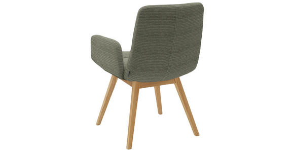 ARMLEHNSTUHL  in Cord  - Naturfarben/Graugrün, Design, Holz/Textil (61/88/66cm) - Dieter Knoll