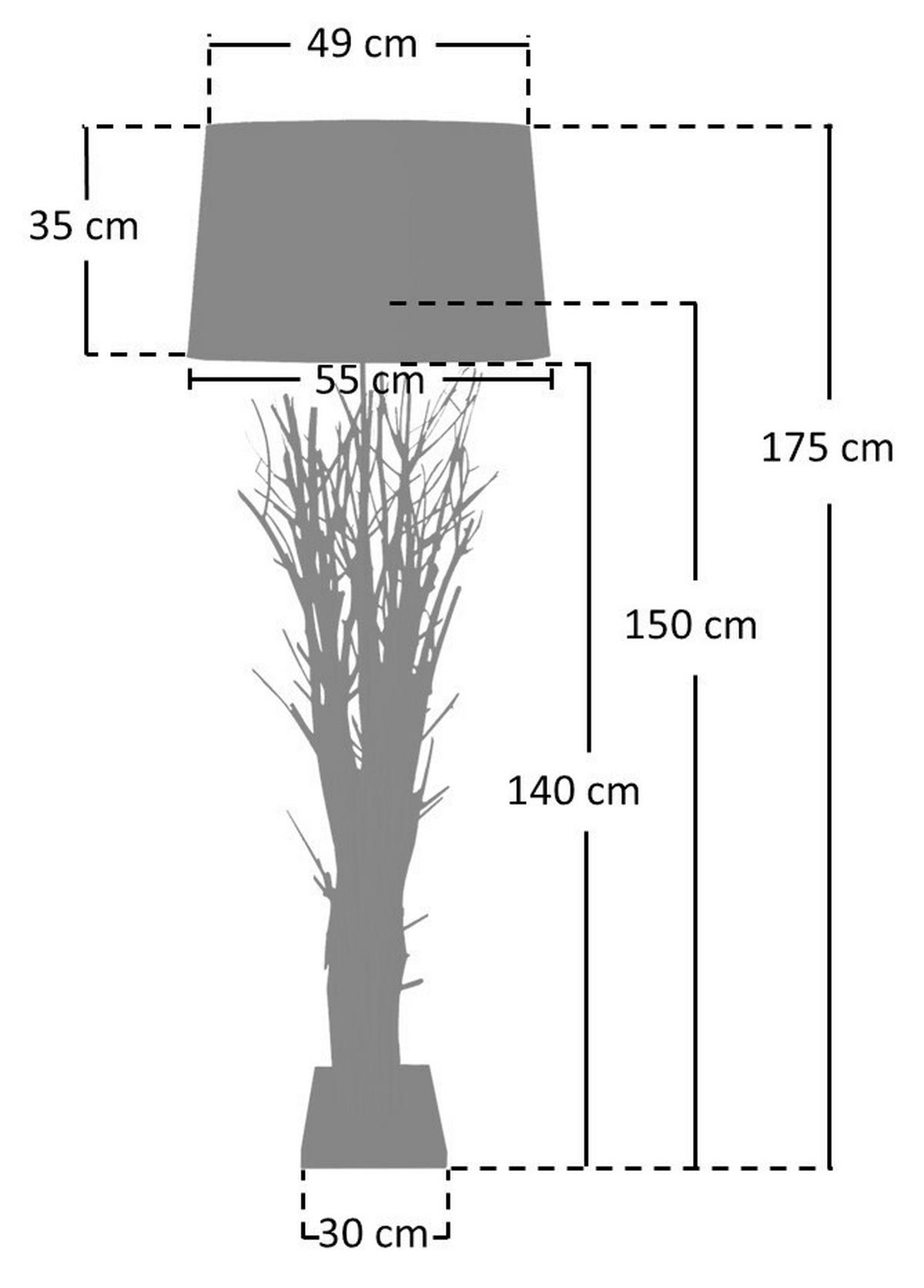 STEHLEUCHTE  30/175/30 cm   - Schwarz/Naturfarben, Design, Holz/Textil (30/175/30cm) - P & B