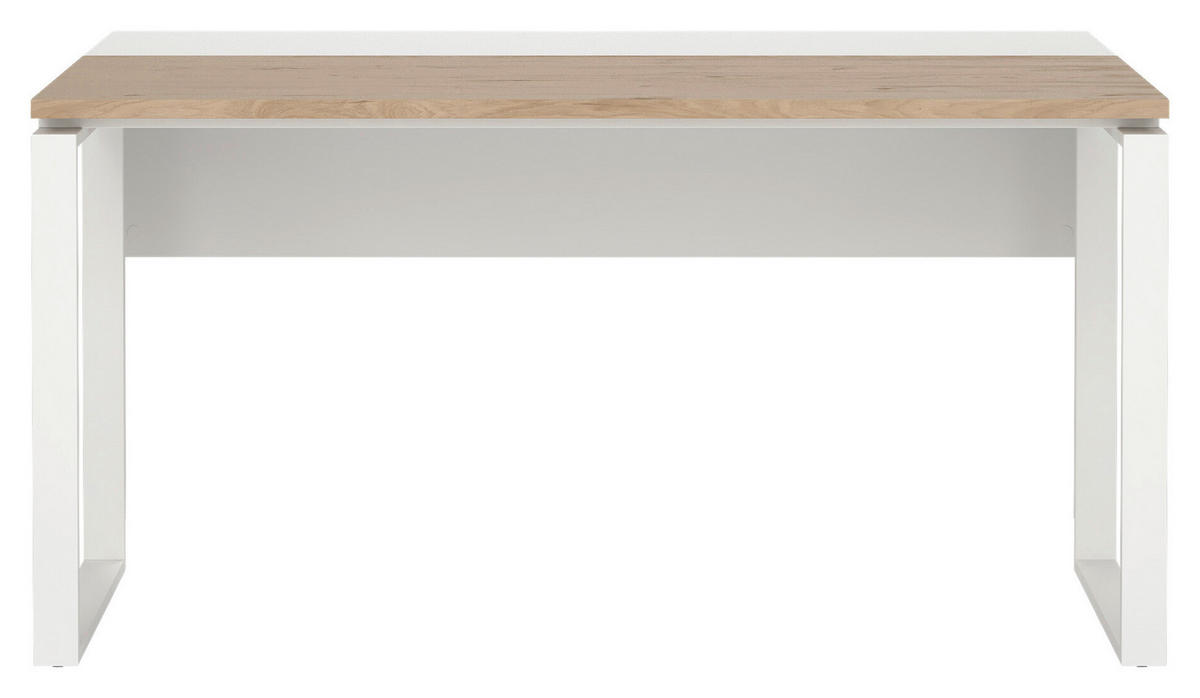 SCHREIBTISCHKOMBINATION Weiß, Eichefarben  - Eichefarben/Weiß, MODERN, Holzwerkstoff (160/100/75,6cm) - MID.YOU