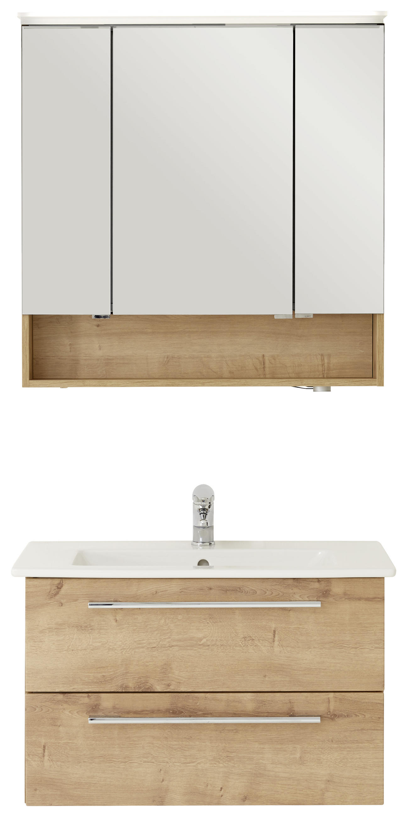 BADEZIMMER  in 80 cm  - Eichefarben, Design, Holzwerkstoff (80cm)