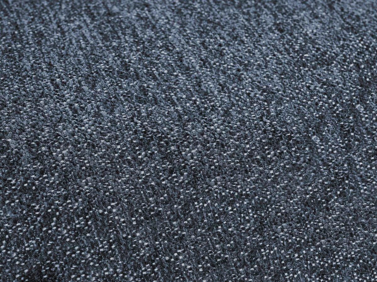 ECKSOFA Ottomane links  EVEREST Dunkelblau Flachgewebe  - Schwarz/Dunkelblau, MODERN, Kunststoff/Textil (210/352cm)