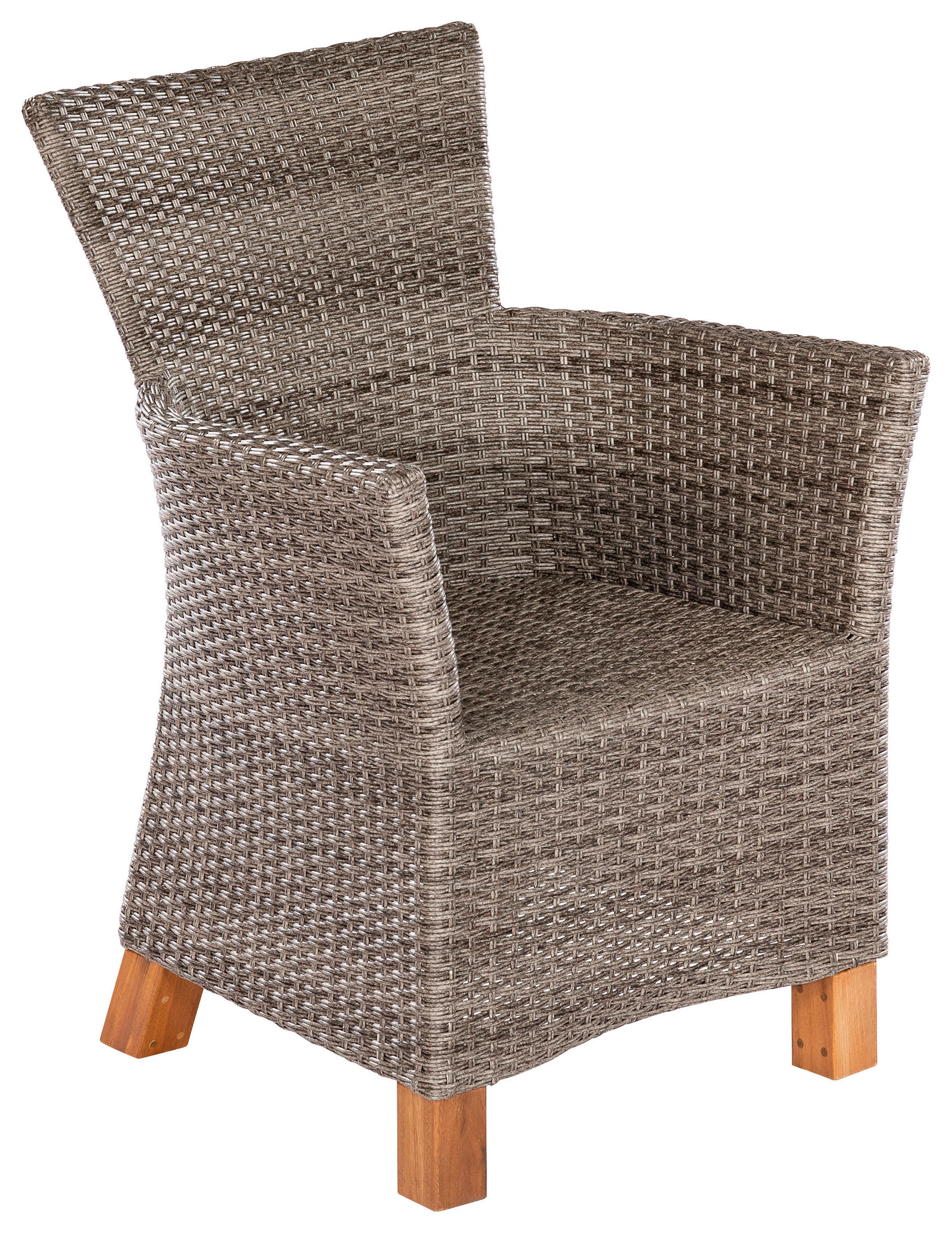 GARTENSESSEL-SET Aluminium Grau  - Naturfarben/Grau, MODERN, Holz/Kunststoff (66/88/66cm) - Gardenson