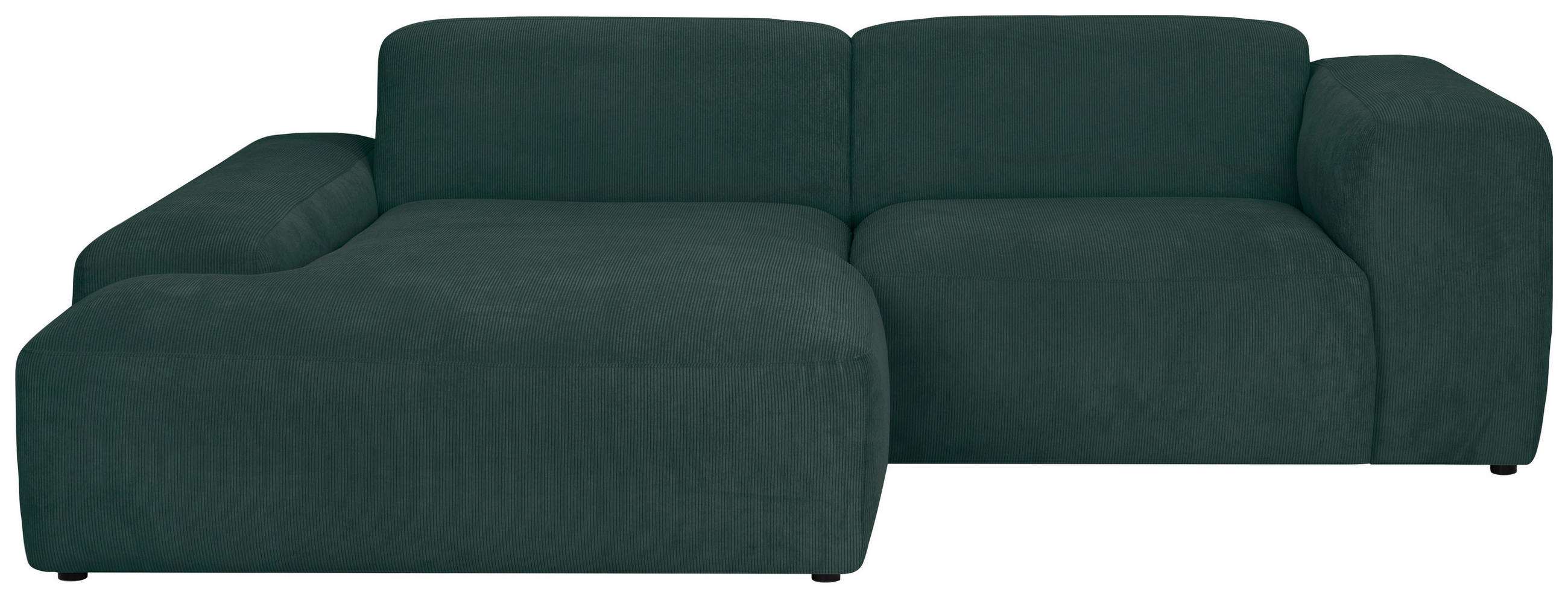 ECKSOFA in Cord Grün  - Schwarz/Grün, Design, Kunststoff/Textil (170/252cm) - MID.YOU