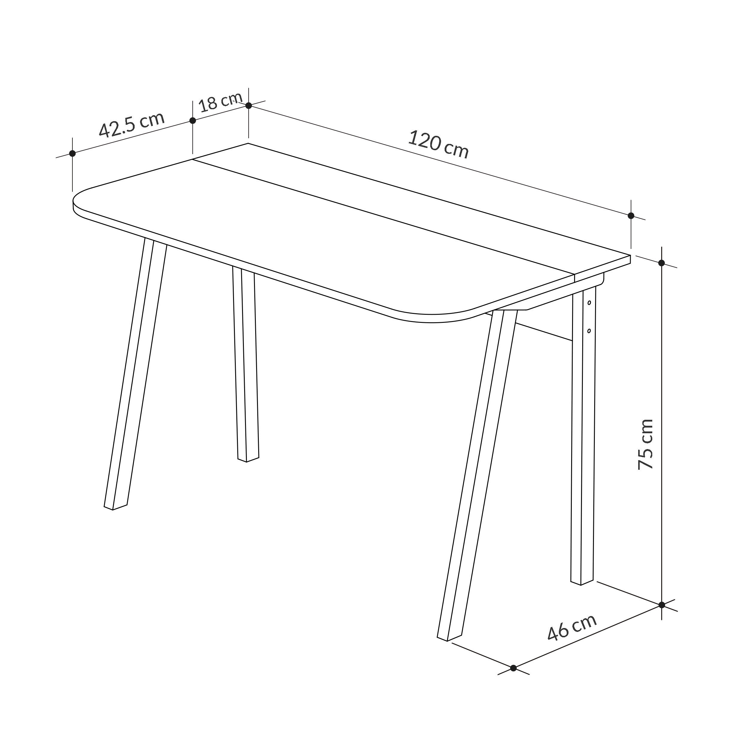 COMPUTERTISCH 120/60/75 cm  in Weiss, Mokka  - Weiss/Eichefarben, Design, Holzwerkstoff (120/60/75cm) - Livetastic
