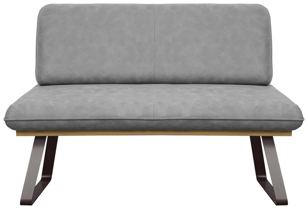 SITZBANK 160/48/90 cm Webstoff Grau  - Schwarz/Grau, MODERN, Textil/Metall (160/48/90cm) - Livetastic