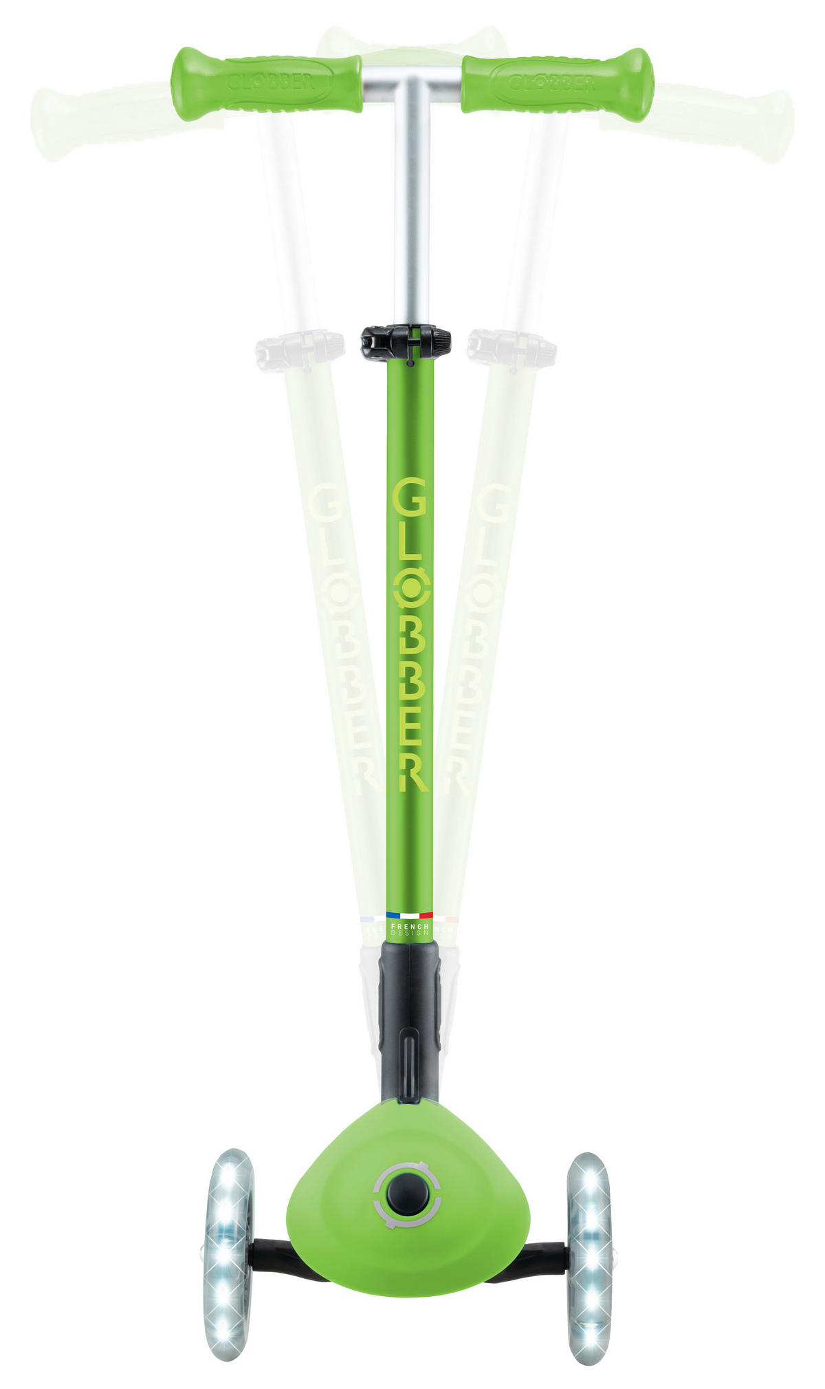 KINDERSCOOTER PRIMO FOLDABLE PLUS LIGHTS  - Limette/Grün, LIFESTYLE, Kunststoff/Metall (57,5/28/82,5cm) - GLOBBER