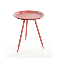 PRÍRUČNÝ STOLÍK, červená - červená, Trend, kov (54/54/44cm)