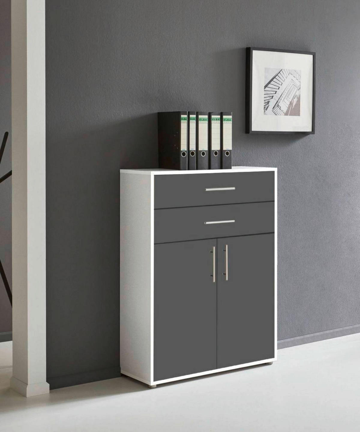 AKTENSCHRANK 84,4/113,6/33 cm  - Anthrazit/Weiß, LIFESTYLE, Holzwerkstoff (84,4/113,6/33cm) - MID.YOU