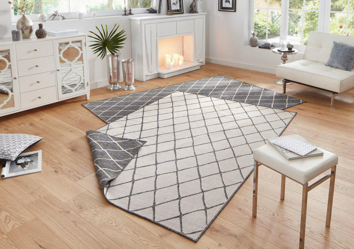 OUTDOORTEPPICH 80/150 cm Twin Creme, Grau  - Creme/Grau, Design, Kunststoff (80/150cm)