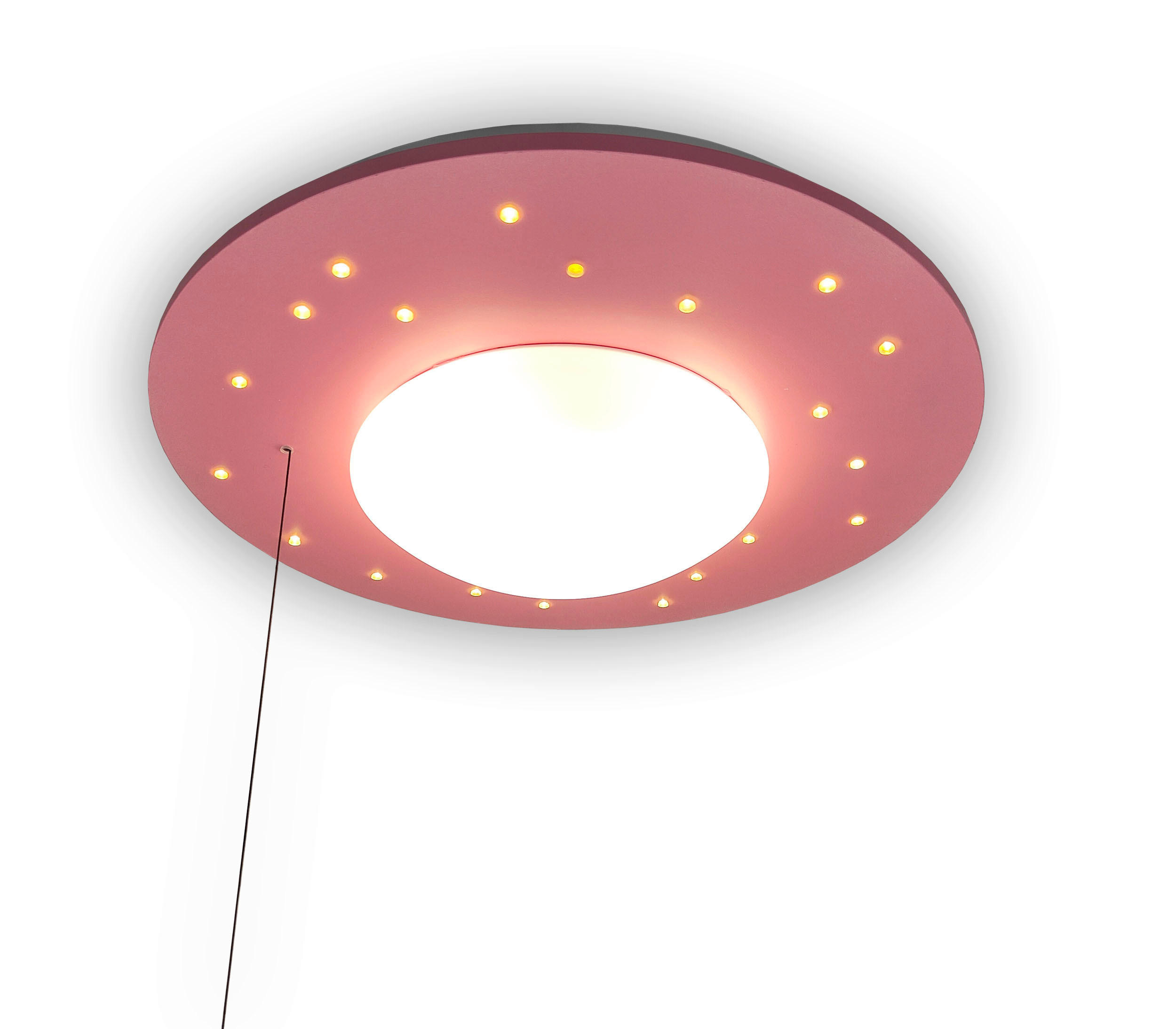 XXXLutz Kinderdeckenleuchte Rosa, Weiß 11 cm