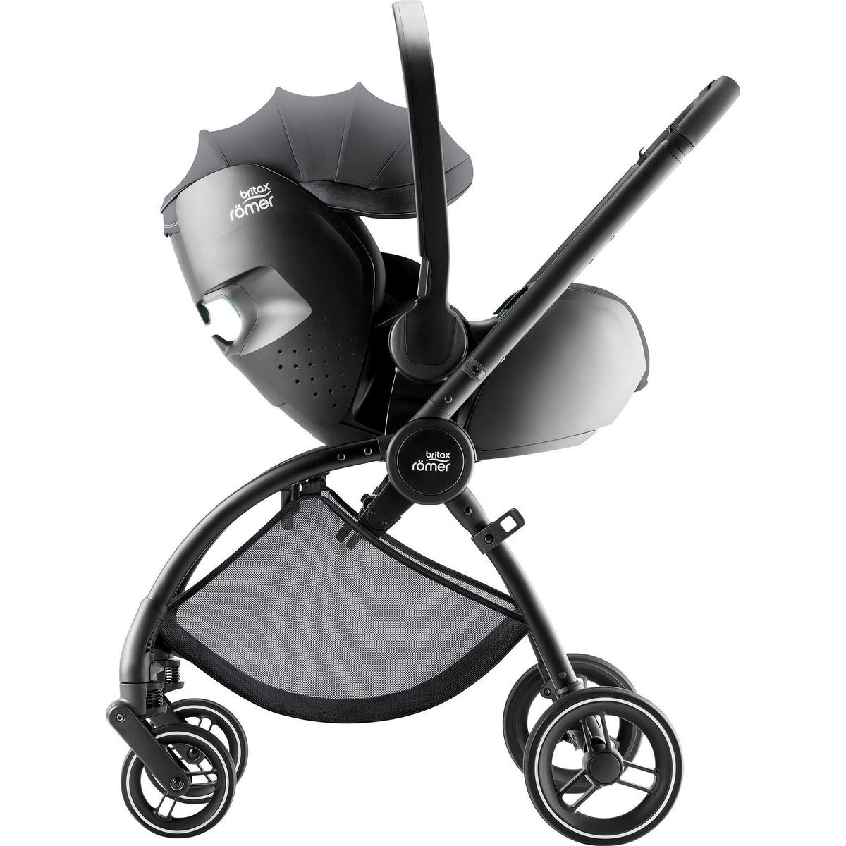 KINDERWAGENSET  Rio Set  Carbon Black  - Schwarz/Grau, Basics, Textil/Metall (55/120/93cm) - Britax Römer