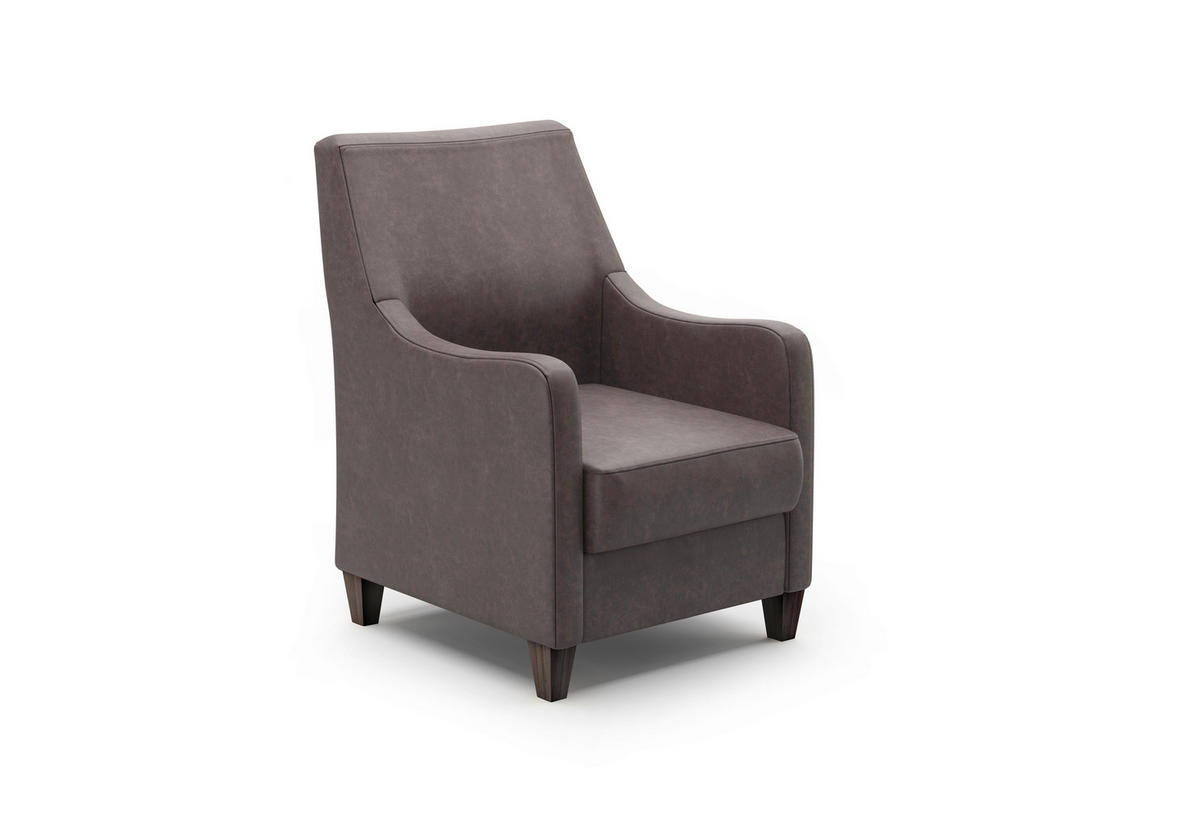 SESSEL in Mikrofaser Braun  - Wengefarben/Braun, Konventionell, Holz/Textil (70/93/75cm) - Sit & More