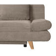 SCHLAFSOFA Cord Taupe  - Taupe/Buchefarben, KONVENTIONELL, Holz/Textil (200/75/85cm) - Carryhome