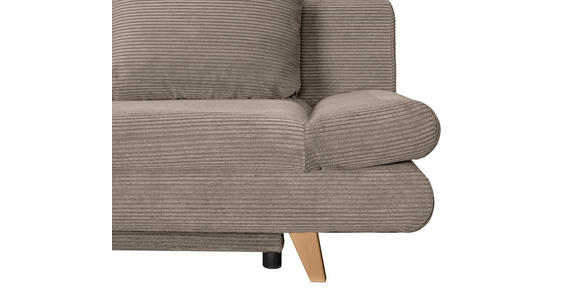 SCHLAFSOFA Cord Taupe  - Taupe/Buchefarben, KONVENTIONELL, Holz/Textil (200/75/85cm) - Carryhome