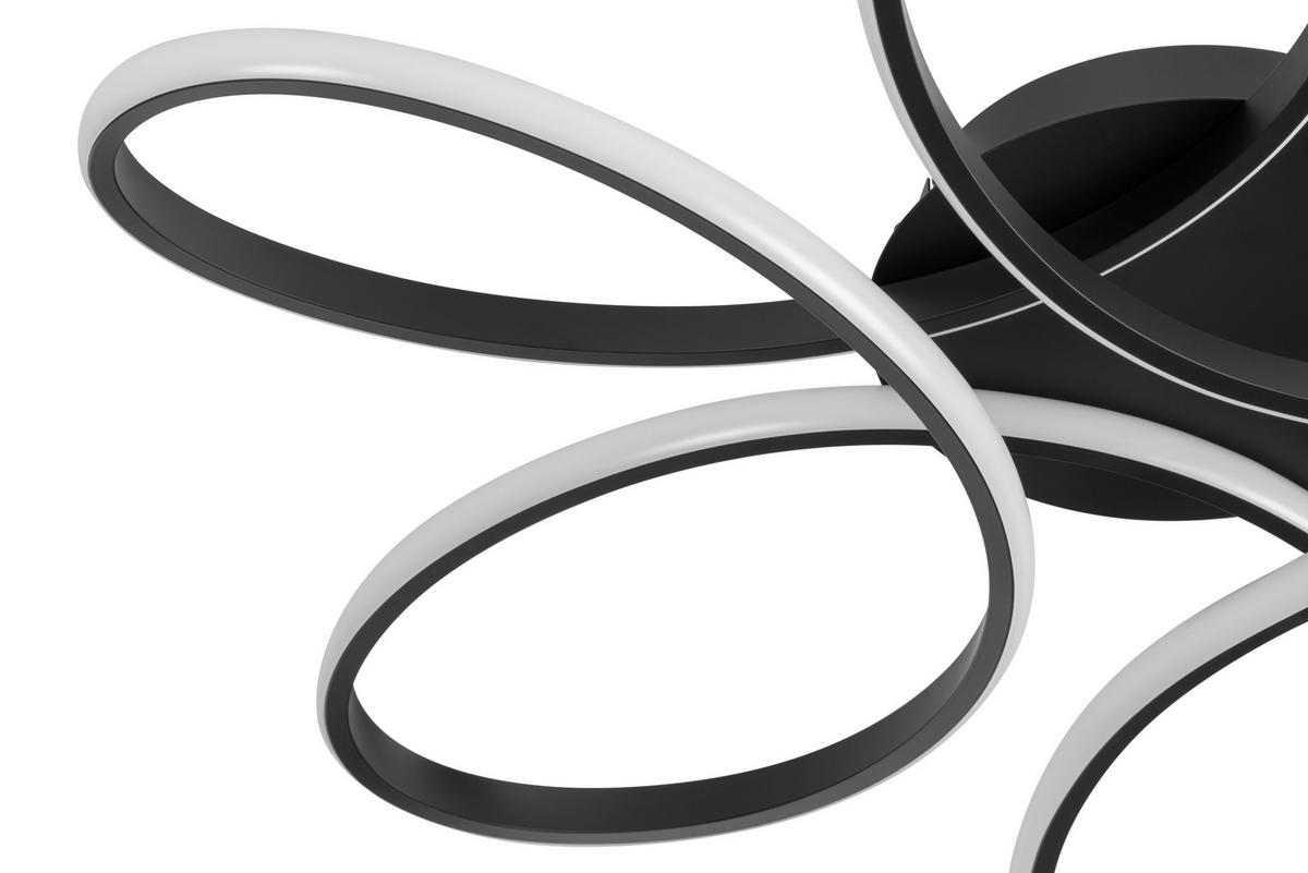 STROPNÍ LED SVÍTIDLO, 70/10 cm  - černá, Design, kov/plast (70/10cm) - Novel