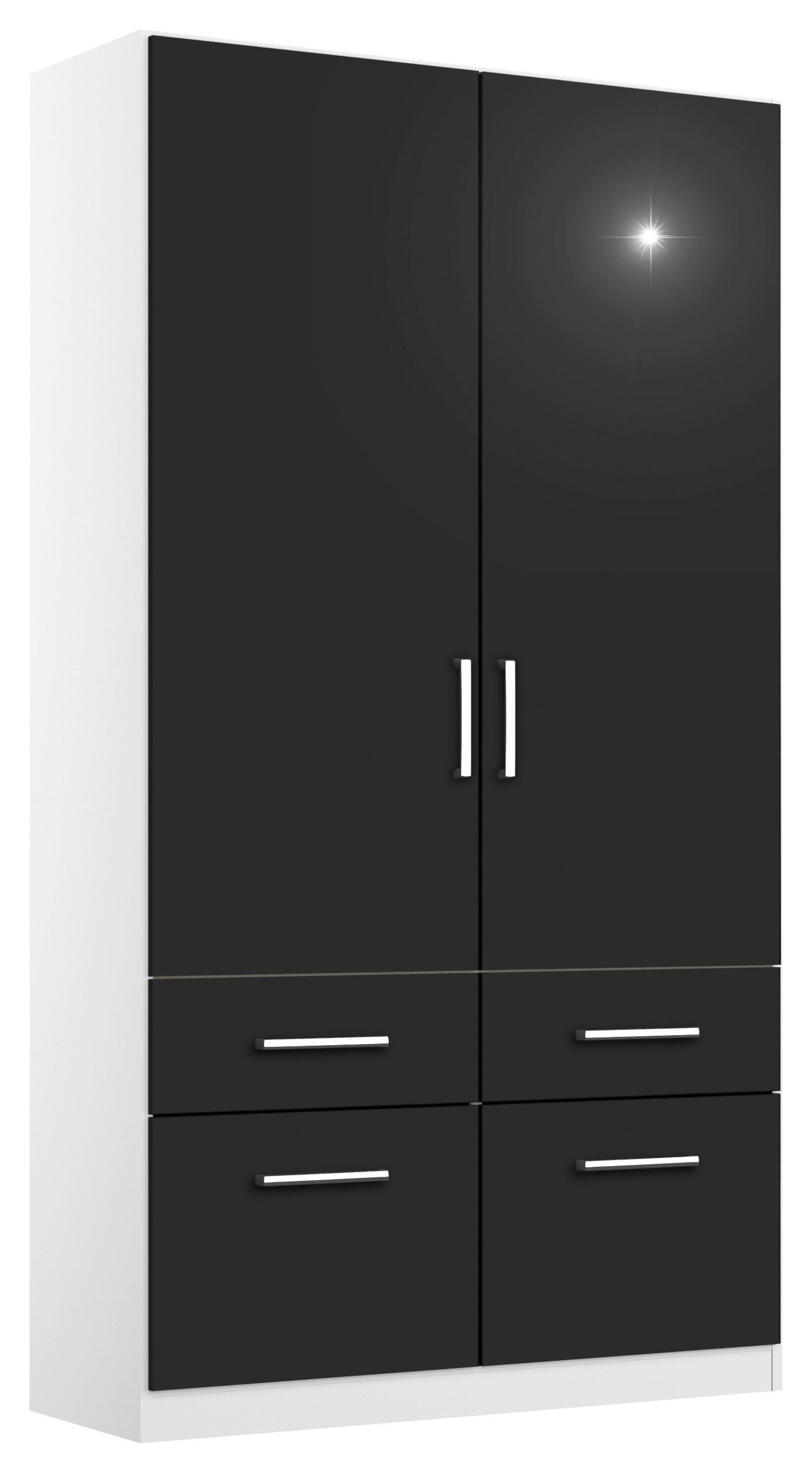 DREHTÜRENSCHRANK in Grau, Weiss - Chromfarben/Weiss, Modern, Holzwerkstoff/Kunststoff (91/210/54cm) - Rauch Möbel
