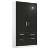 DREHTÜRENSCHRANK  in Weiß, Grau  - Chromfarben/Weiß, MODERN, Holzwerkstoff/Kunststoff (91/210/54cm) - Rauch Möbel