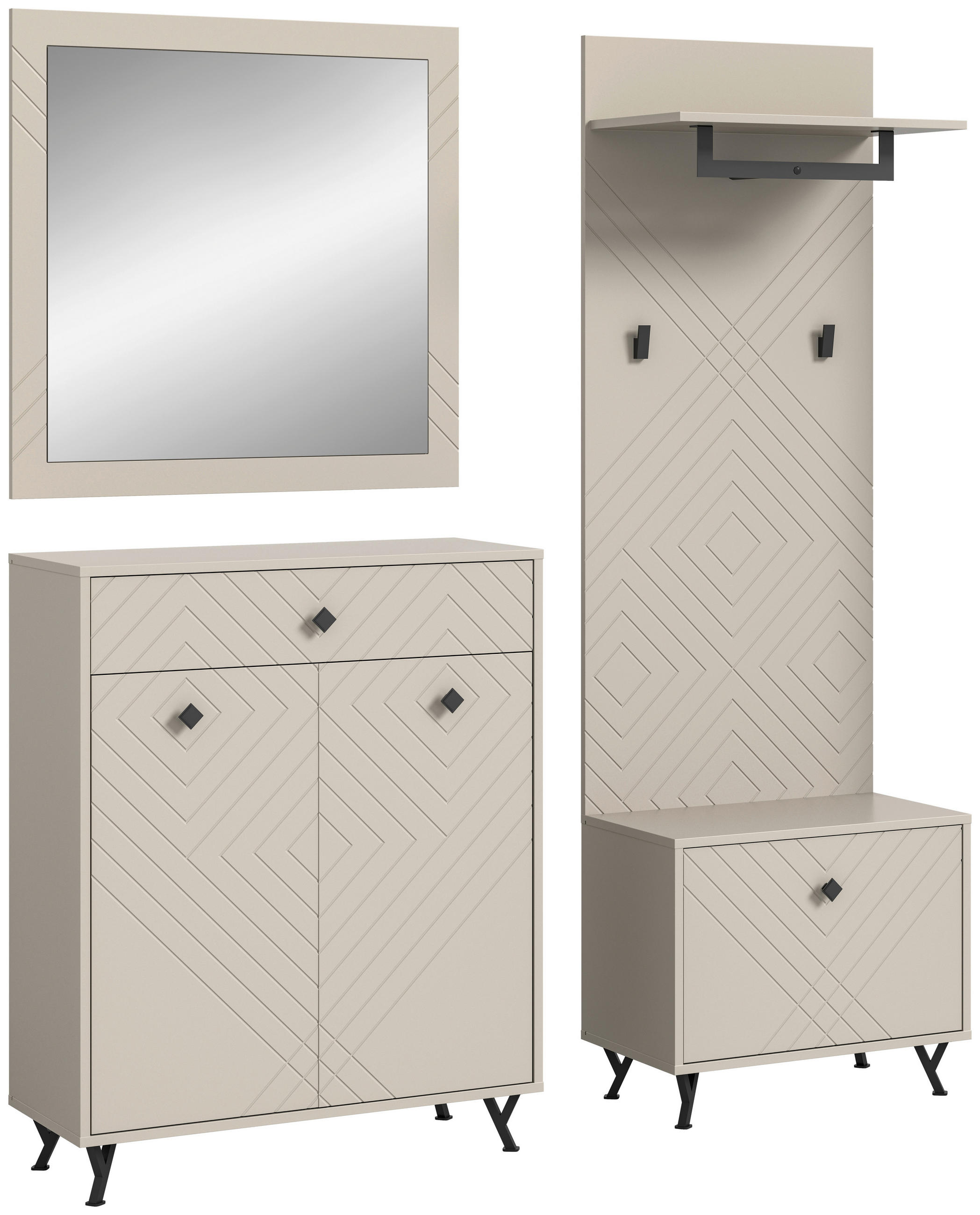 Garderobe Notes Sandbeige B: 195 cm