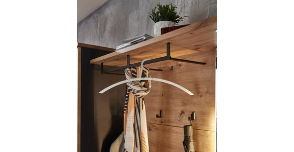 GARDEROBE 255/197/38 cm  - Graphitfarben/Eiche Artisan, Design, Glas/Holzwerkstoff (255/197/38cm) - Voleo