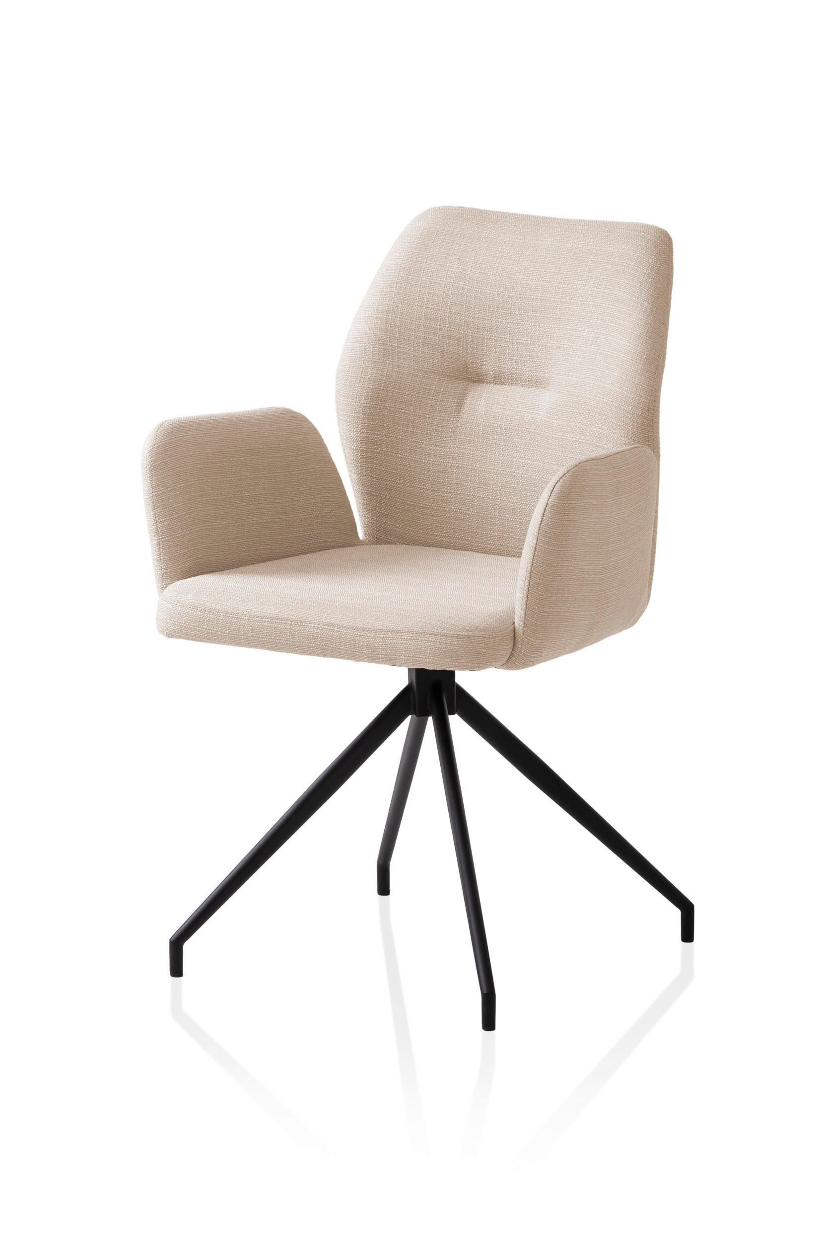 ARMLEHNSTUHL  in Webstoff  - Beige/Schwarz, MODERN, Textil/Metall (59/88/58cm) - Livetastic