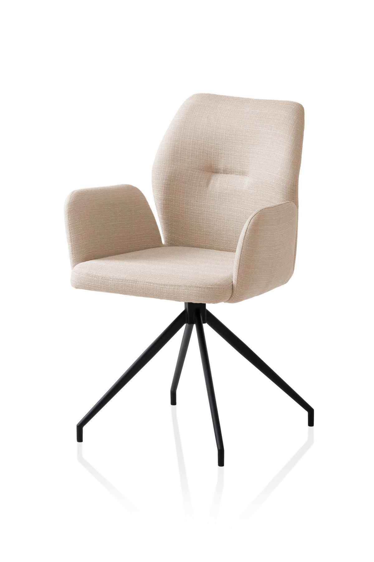 ARMLEHNSTUHL  in Webstoff  - Beige/Schwarz, MODERN, Textil/Metall (59/88/58cm) - Livetastic