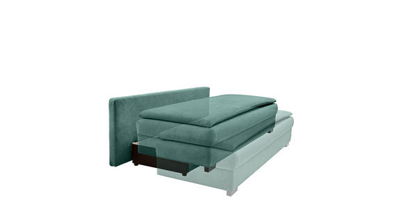 SCHLAFSOFA in Webstoff Türkis  - Türkis/Schwarz, KONVENTIONELL, Kunststoff/Textil (207/94cm) - Venda