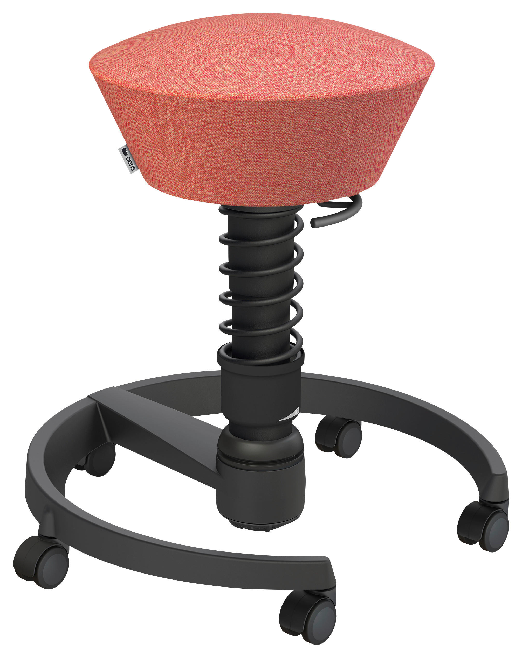 BÜROHOCKER 55/45,66/55 cm  - Koralle/Schwarz, Basics, Kunststoff/Textil (55/45,66/55cm) - Aeris