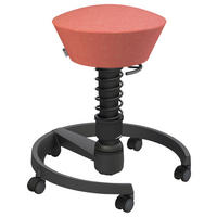 BÜROHOCKER Wollmischung mel. Schwarz, Koralle  - Koralle/Schwarz, Basics, Kunststoff/Textil (55/45,66/55cm) - Aeris