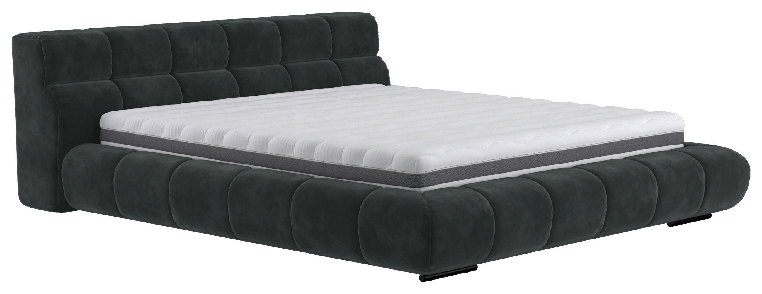 POLSTERBETT 200/200 cm,  in Anthrazit,  - Anthrazit/Schwarz, Design, Textil/Metall (200/200cm) - Belluti