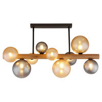 DECKENLEUCHTE    78/29/45 cm  - Dunkelbraun/Schwarz, Basics, Glas/Holz (78/29/45cm) - Globo