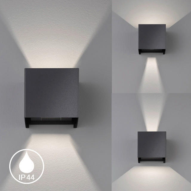 LED-WANDLEUCHTE - Schwarz, Design, Metall (10/10cm) - Fischer & Honsel