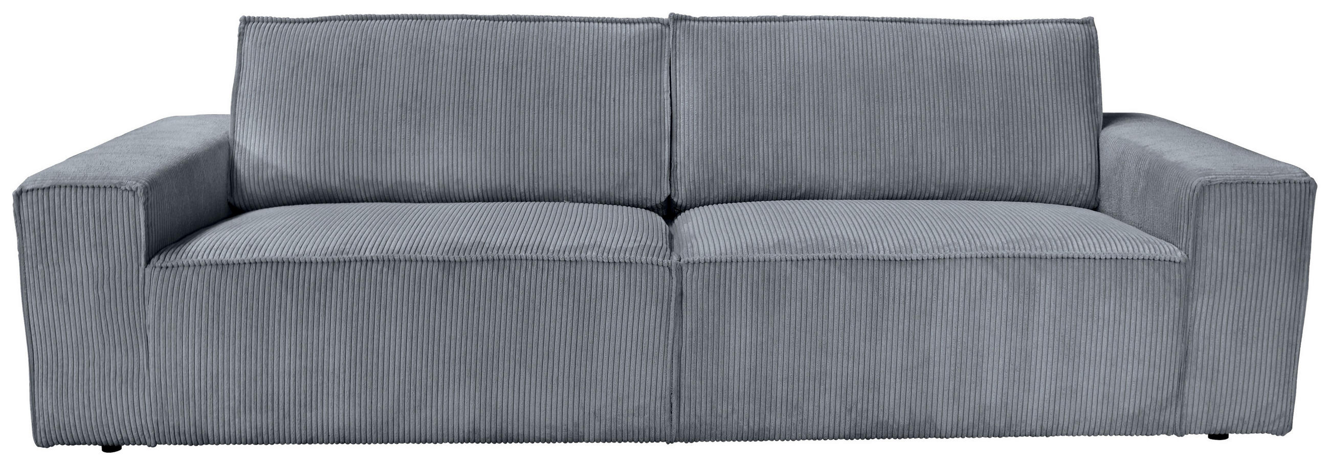 3-SITZER-SOFA Cord Dunkelgrau - Dunkelgrau/Schwarz, KONVENTIONELL, Kunststoff/Textil (248/76/95cm) - Carryhome