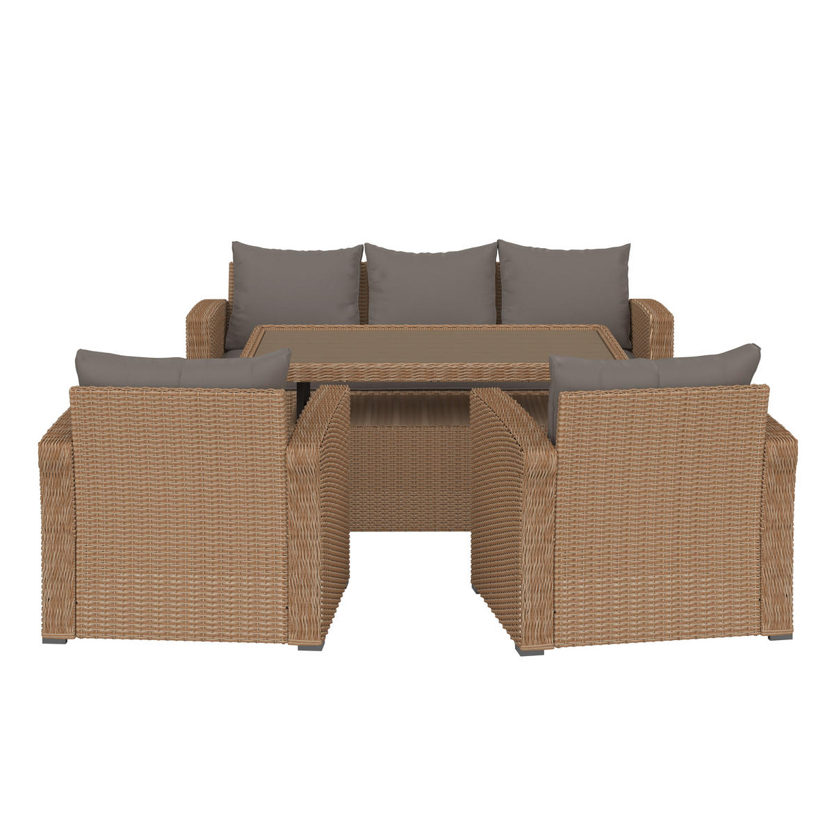 LOUNGEGARNITUR Carbonstahl  - Sandfarben, MODERN, Kunststoff/Metall (137/88/48/66.5cm) - Ambia Garden