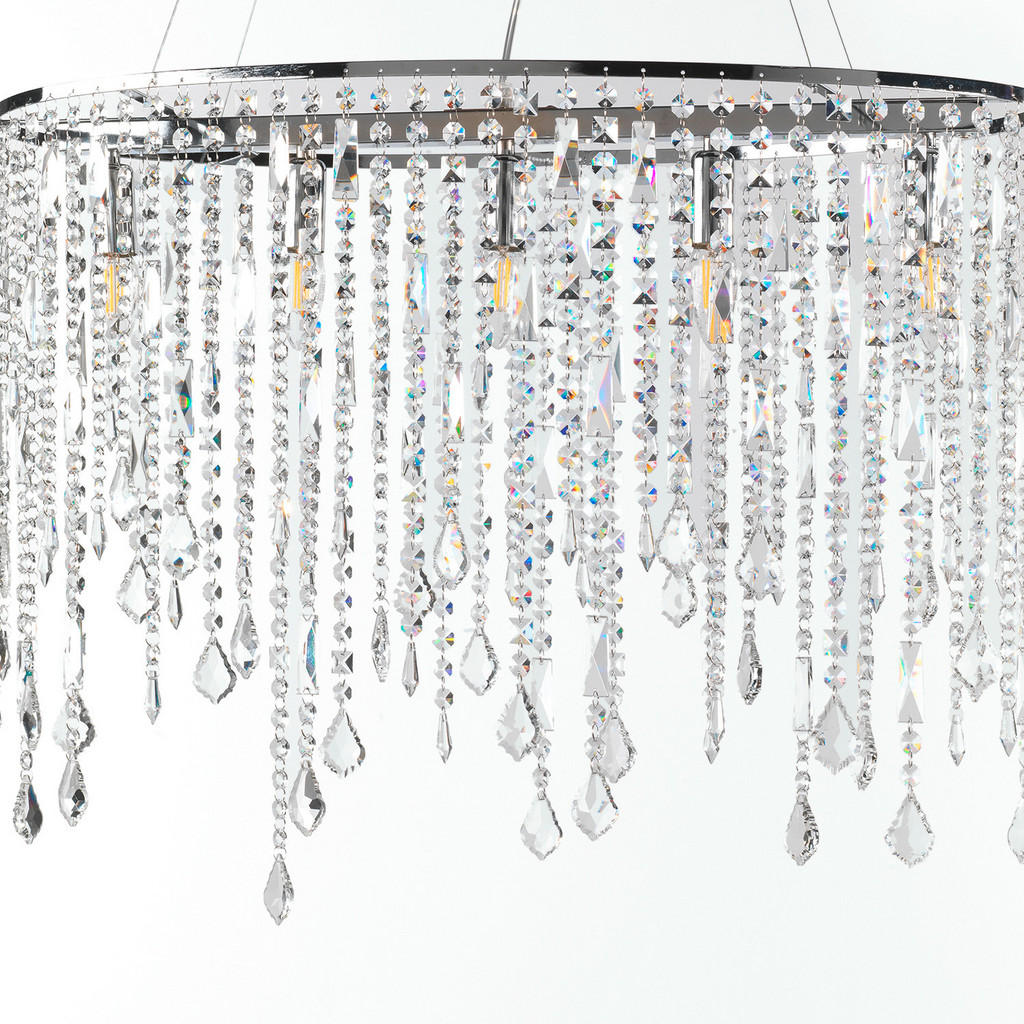 Thumbnail - Kronleuchter, Chrom, Metall, Glas, 40x120x75 cm, Lampen & Leuchten, Innenbeleuchtung, Hängelampen, Kronleuchter