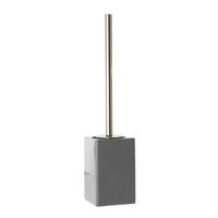 GARNITURĂ DE PERIE PENTRU WC in metal  plastic   - culoare crom/gri, Basics, ceramică/plastic (9/42/9cm) - Sadena