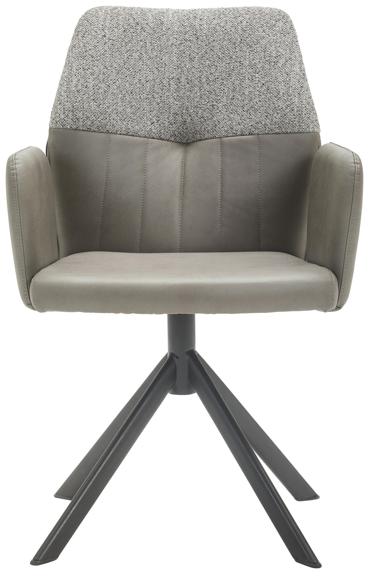 ARMLEHNSTUHL  in Lederlook, Webstoff  - Schwarz/Grau, Konventionell, Textil/Metall (57/87/63cm) - Valdera
