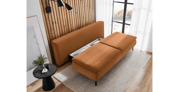 BOXSPRINGSOFA Flachgewebe Rostfarben - Rostfarben/Schwarz, KONVENTIONELL, Textil/Metall (204/93/100cm) - Novel