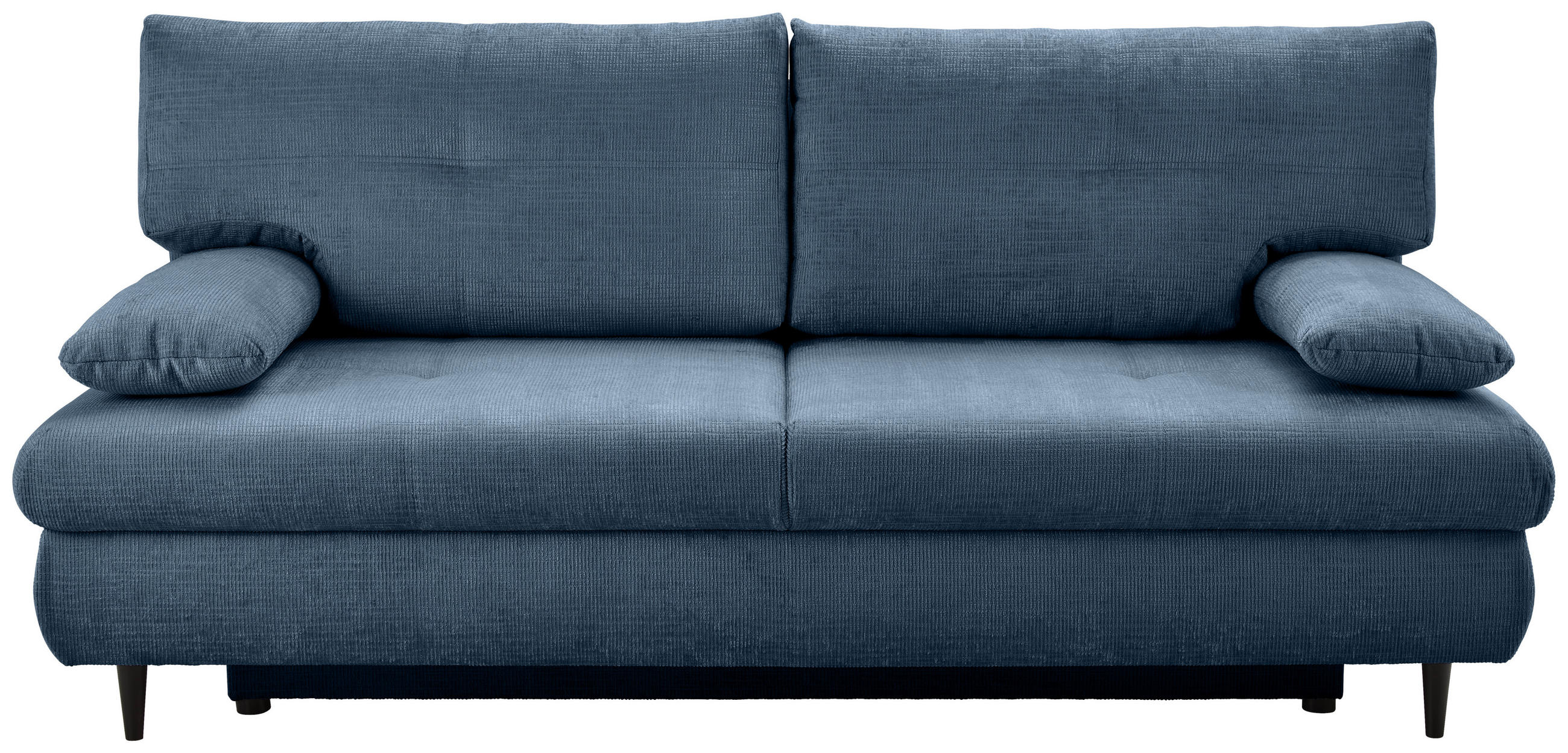 SCHLAFSOFA Chenille Blau  - Blau/Schwarz, KONVENTIONELL, Holz/Textil (212/97/105cm) - Carryhome